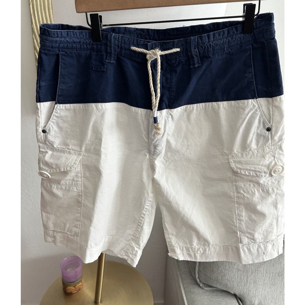 Polo Ralph Lauren Whiten Shorts Size 34 Vintage 90's Rare Nautical Color Block
